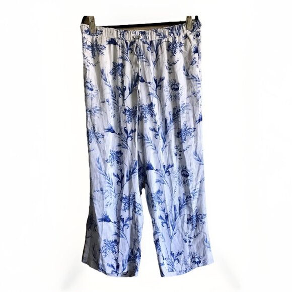 Talbots Straight Ankle Pull on Pants Ocean Flora Petite XL - Picture 4 of 10